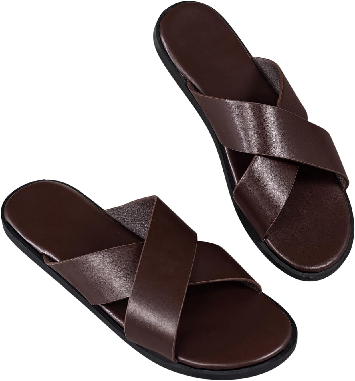 Мужские кожаные тапочки GORGLITTER 2025, сандалии с перекрестными ремешками для дома, коричневый
Мужские кожаные тапочки GORGLITTER 2025, сандалии с перекрестными ремешками для дома, коричневый