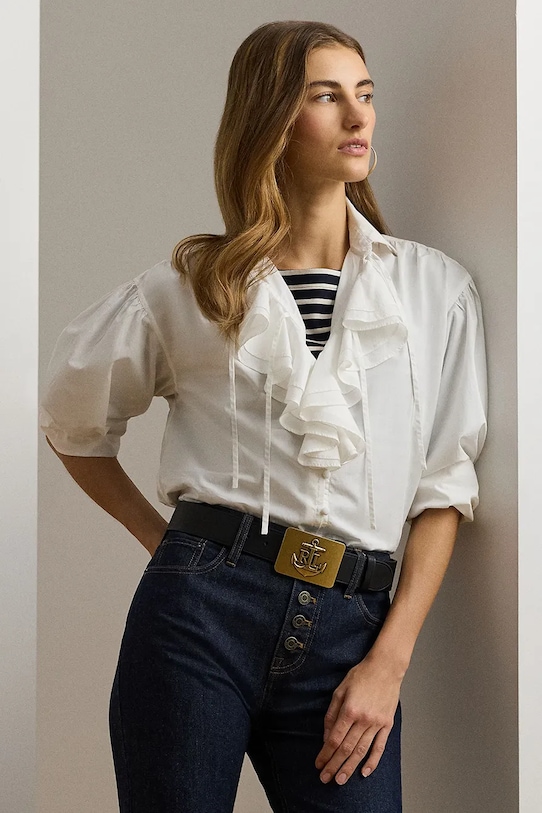 Хлопковая рубашка Lauren Ralph Lauren, белый
Хлопковая рубашка Lauren Ralph Lauren, белый