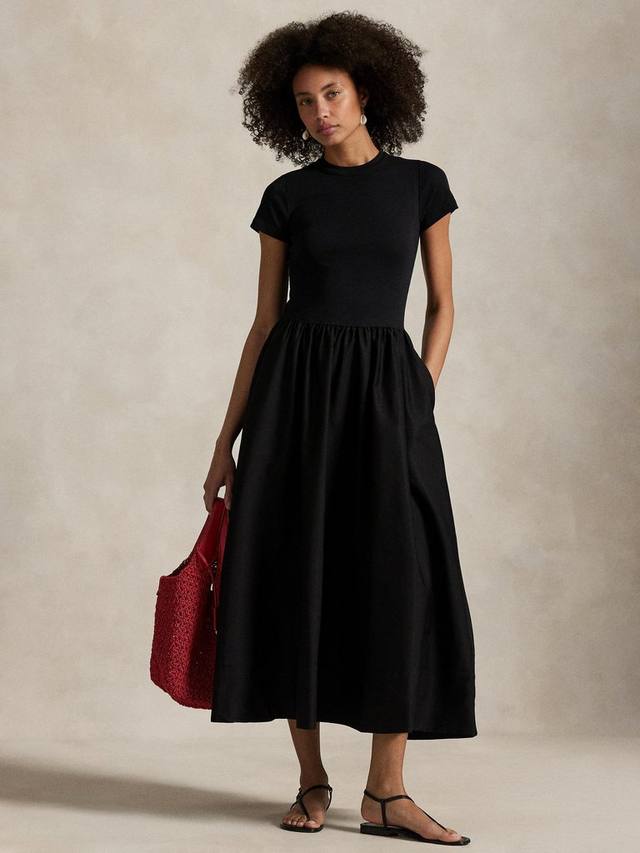 Платье миди из хлопкового джерси с коротким рукавом-поло Ralph Lauren, Black
Платье миди из хлопкового джерси с коротким рукавом-поло Ralph Lauren, Black