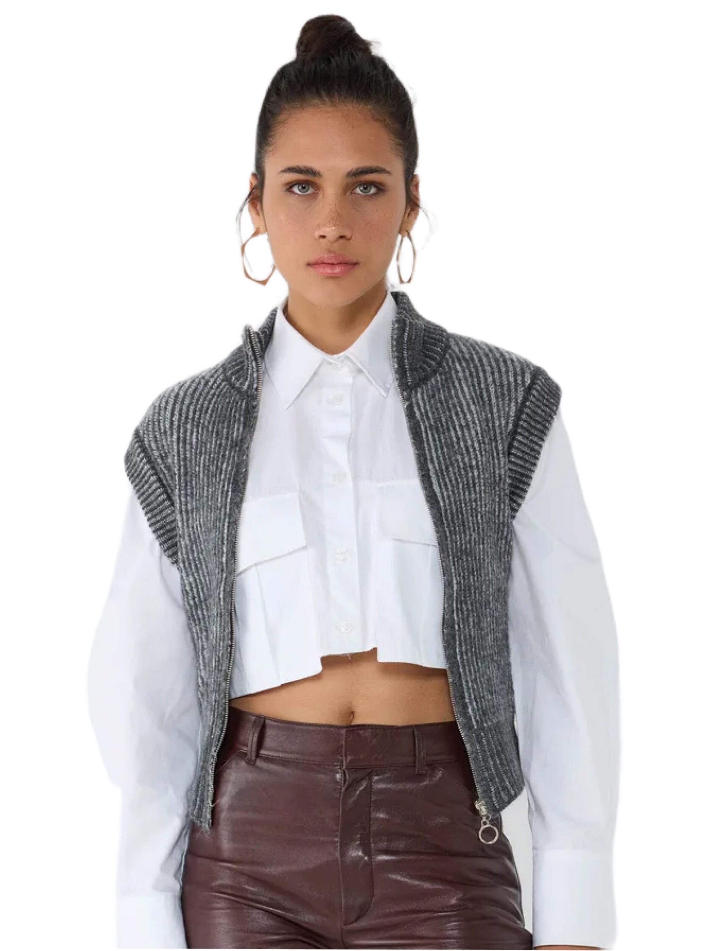 No Matter What Вязаный жилет в темно-сером цвете
No Matter What Вязаный жилет в темно-сером цвете