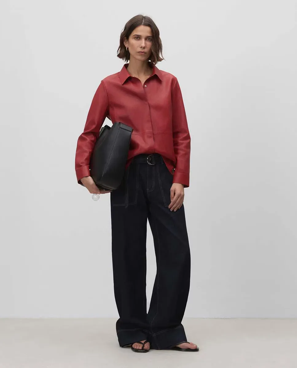 Женская рубашка из кожи наппа с топическими стеклами Simorra, красный
Женская рубашка из кожи наппа с топическими стеклами Simorra, красный