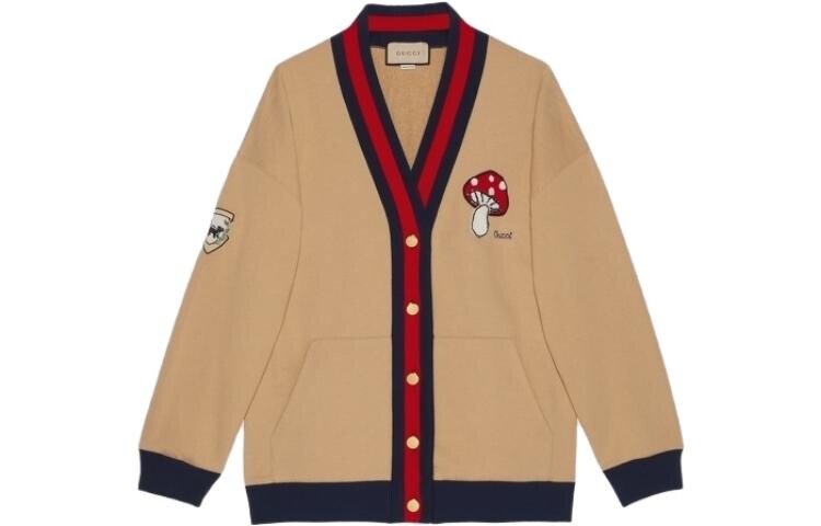 Кардиган мужской Gucci Embroidered, бежевый / черный 
Кардиган мужской Gucci Embroidered, бежевый / черный