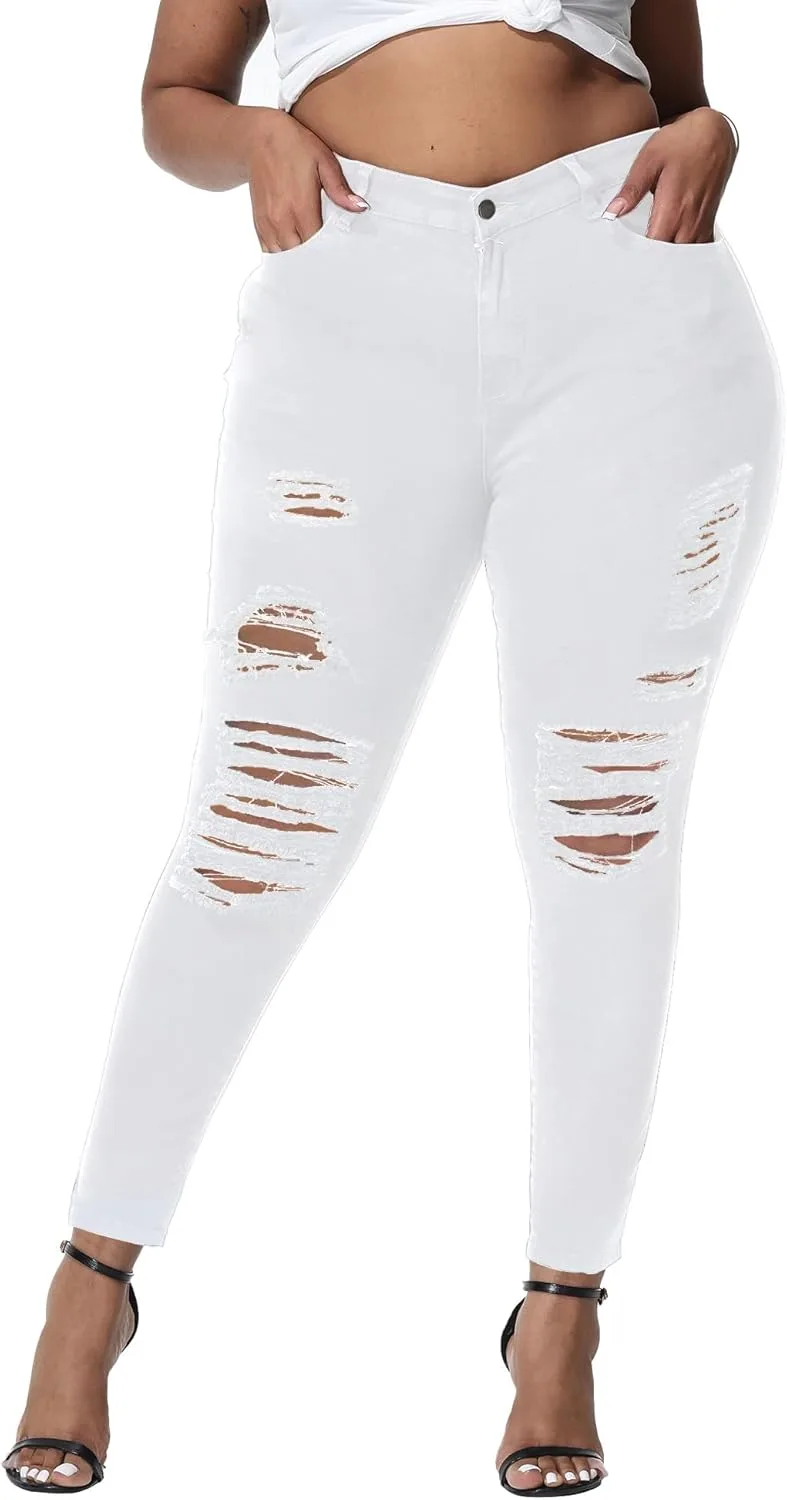 Женские джинсы Plus Size Skinny с высокой посадкой, рваные Gocolloa
Женские джинсы Plus Size Skinny с высокой посадкой, рваные Gocolloa