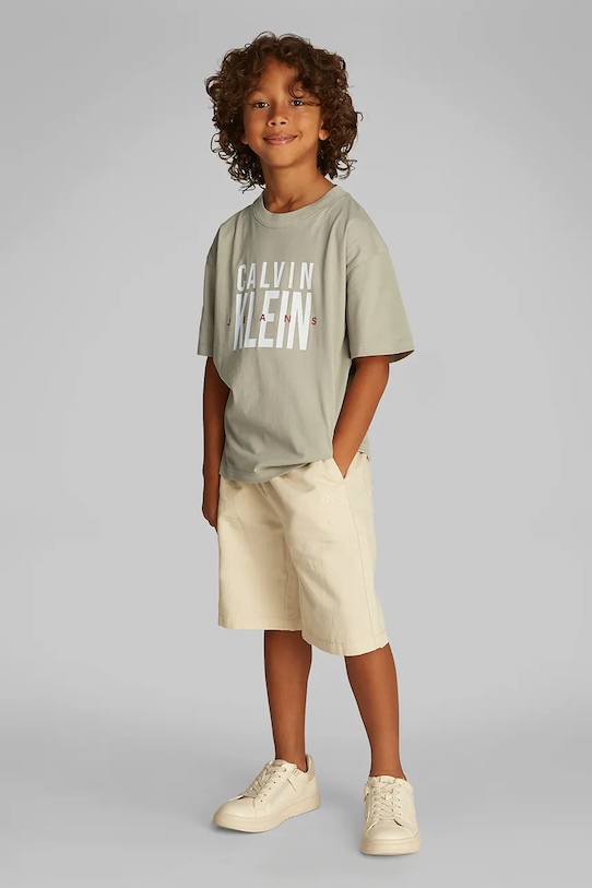 Детская хлопковая футболка Calvin Klein Jeans, зеленый
Детская хлопковая футболка Calvin Klein Jeans, зеленый