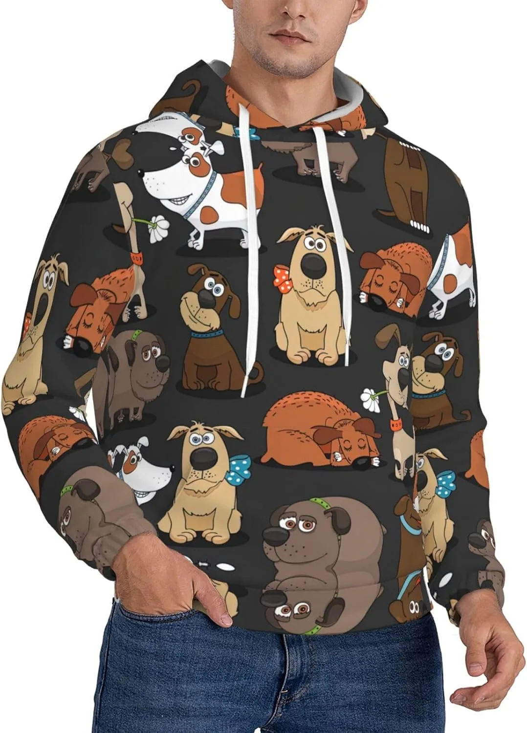 Мужская флисовая худи с капюшоном Large, мягкая, с карманом и принтом корги, черная SamLng
Мужская флисовая худи с капюшоном Large, мягкая, с карманом и принтом корги, черная SamLng