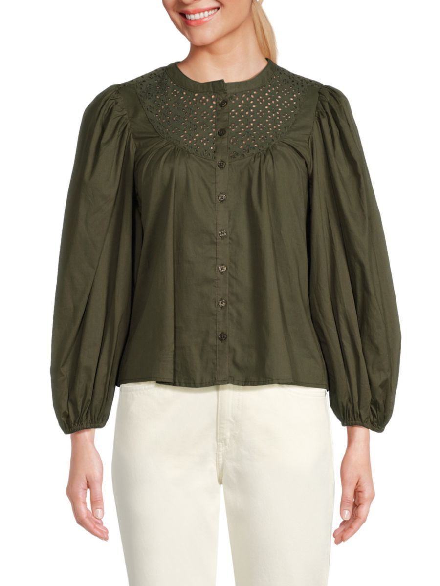 Топ с рукавами-фонариками и люверсами Joe's Jeans, цвет Forest Night
Топ с рукавами-фонариками и люверсами Joe's Jeans, цвет Forest Night