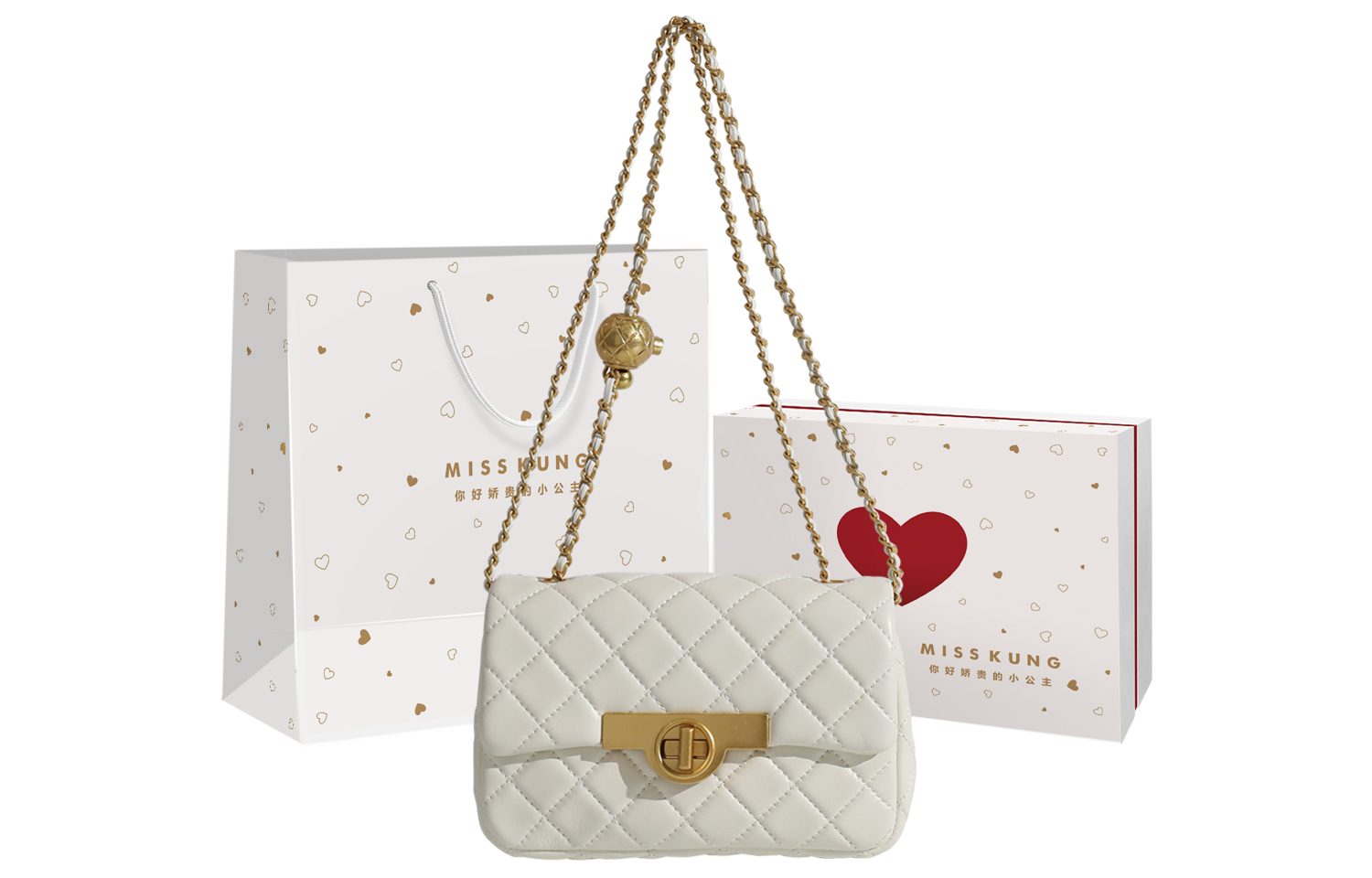 Miss Kung Маленькая квадратная сумка из овчины на цепочке для женщин белая миниатюрная, Pearl White (Packaging)
Miss Kung Маленькая квадратная сумка из овчины на цепочке для женщин белая миниатюрная, Pearl White (Packaging)