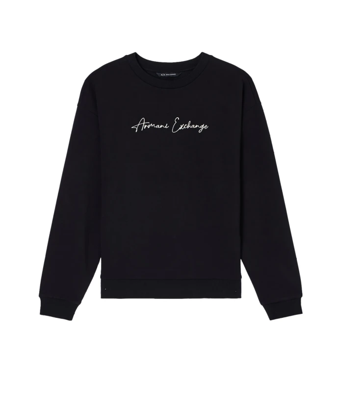 Простая толстовка с круглым вырезом Armani Exchange, черный
Простая толстовка с круглым вырезом Armani Exchange, черный