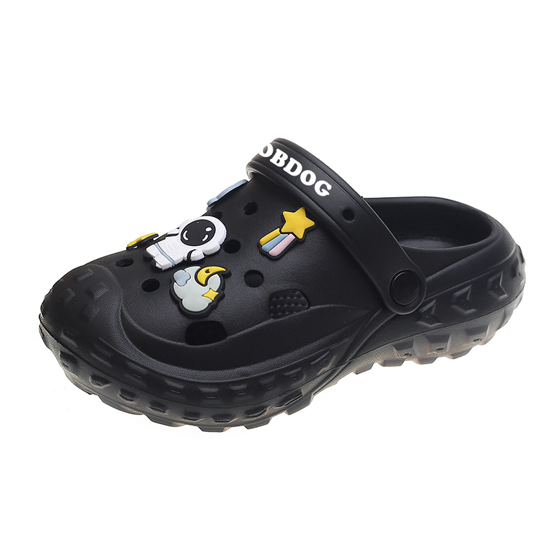 Детские тапочки с противоскользящей, противоударной и дышащей подошвой BOBDOG, черный 
Детские тапочки с противоскользящей, противоударной и дышащей подошвой BOBDOG, черный