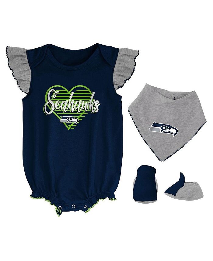 Комплект для новорожденных, темно-синий, серый с меланжевым оттенком Seattle Seahawks, боди All The Love и пинетки Outerstuff, синий
Комплект для новорожденных, темно-синий, серый с меланжевым оттенком Seattle Seahawks, боди All The Love и пинетки Outerstuff, синий