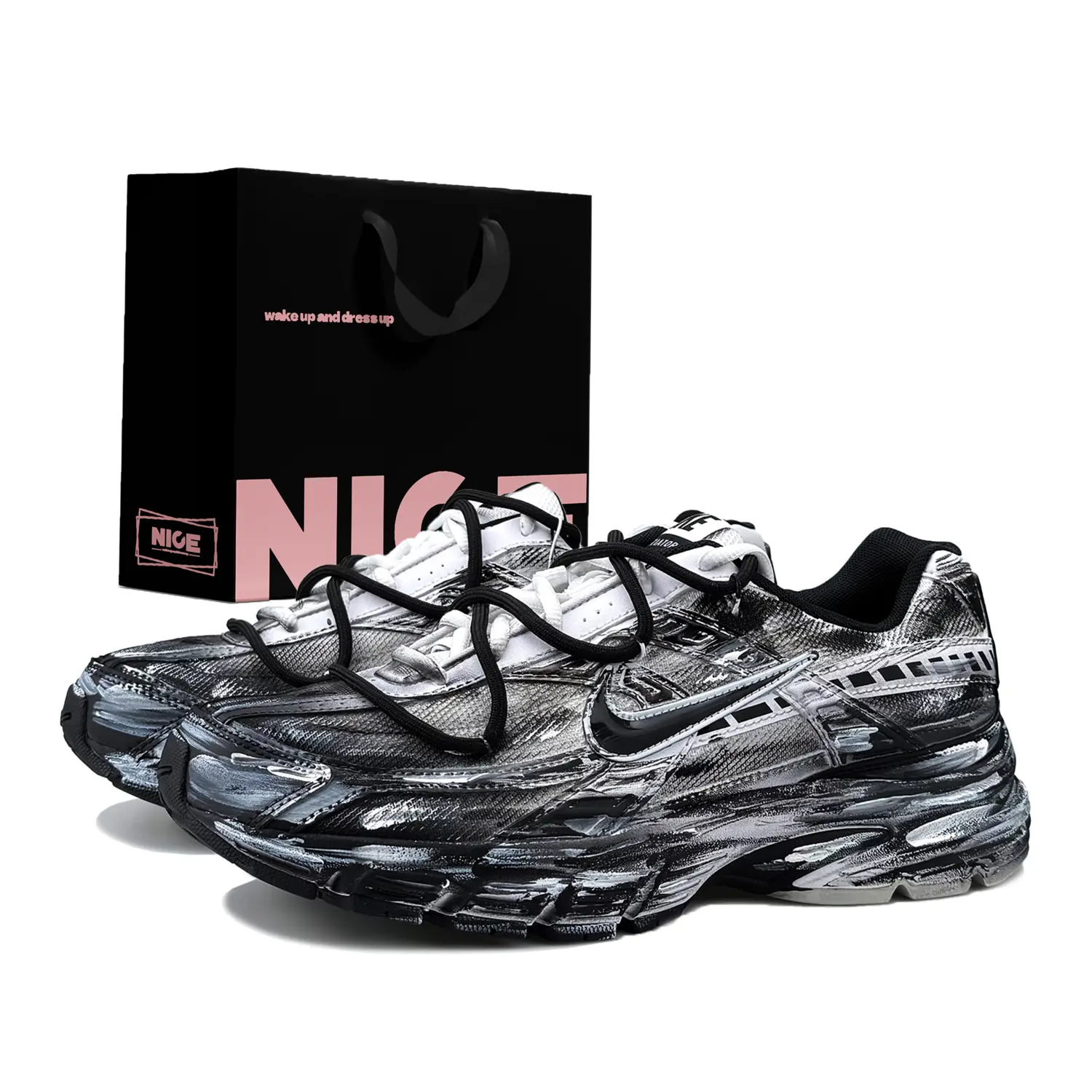 Nike Кроссовки Initiator с низким верхом, устойчивые к истиранию, мужские, черно-белые 
Nike Кроссовки Initiator с низким верхом, устойчивые к истиранию, мужские, черно-белые