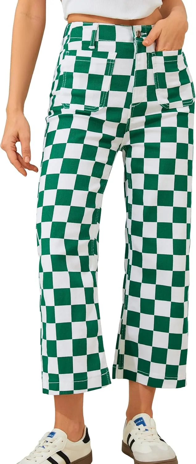 Кроп-джинсы для женщин в клетку, Casual, высокая посадка, эластичные, прямые, с карманами Odefou
Кроп-джинсы для женщин в клетку, Casual, высокая посадка, эластичные, прямые, с карманами Odefou