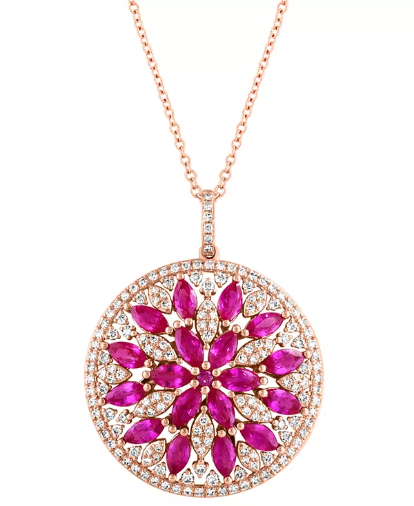 Ожерелье с подвеской в виде мандалы Effy из 18-дюймового розового золота с рубинами (2-3/4 карата) и бриллиантами (5/8 карата) Effy Collection, pink
Ожерелье с подвеской в виде мандалы Effy из 18-дюймового розового золота с рубинами (2-3/4 карата) и бриллиантами (5/8 карата) Effy Collection, pink