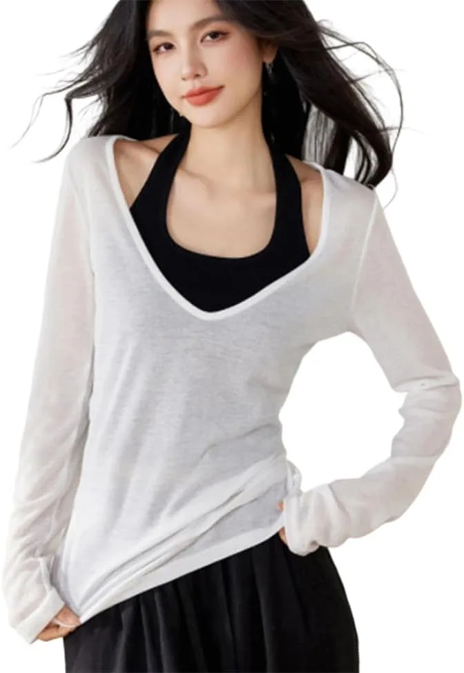 Женская футболка с длинным рукавом Slim Fit V-образным вырезом
Женская футболка с длинным рукавом Slim Fit V-образным вырезом