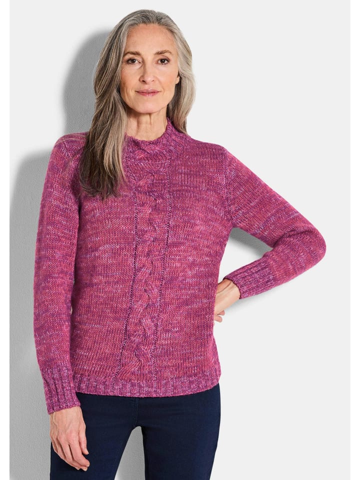 Вязаный свитер длиной до бедра с длинными рукавами, косичная вязка, ягодный/узорчатый GOLDNER
Вязаный свитер длиной до бедра с длинными рукавами, косичная вязка, ягодный/узорчатый GOLDNER