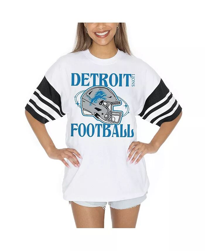 Женская белая футболка Detroit Lions в винтажном стиле с контрастной сетчатой полоской и рукавами реглан Gameday Couture
Женская белая футболка Detroit Lions в винтажном стиле с контрастной сетчатой полоской и рукавами реглан Gameday Couture