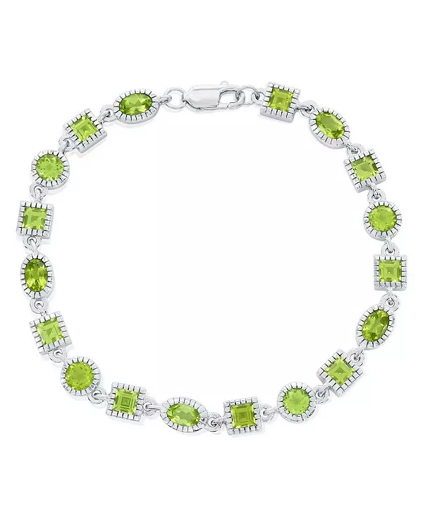 Браслет из стерлингового серебра с овальными и квадратными камнями Simona, peridot
Браслет из стерлингового серебра с овальными и квадратными камнями Simona, peridot
