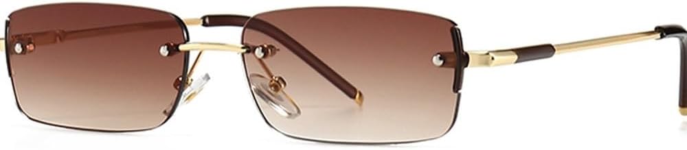 Узкие прямоугольные солнцезащитные очки для мужчин без оправы, металлические, маленькие, в стиле ретро, солнцезащитные очки для мужчин с защитой от УФ-излучения UV400, золотистые, синие, зеленые WNCKSQ, Gold With Brown
Узкие прямоугольные солнцезащитные очки для мужчин без оправы, металлические, маленькие, в стиле ретро, солнцезащитные очки для мужчин с защитой от УФ-излучения UV400, золотистые, синие, зеленые WNCKSQ, Gold With Brown