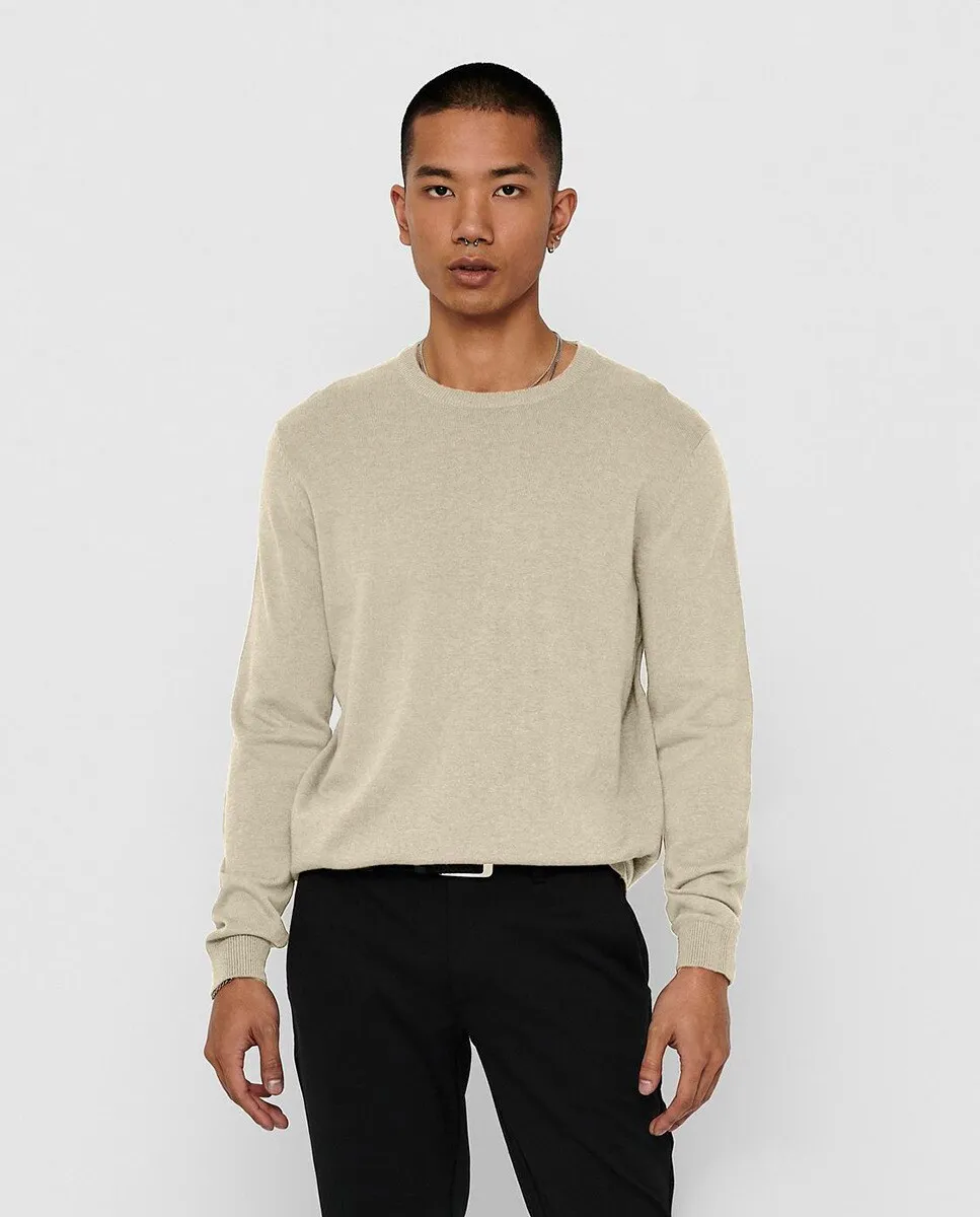 Мужской свитер с длинными рукавами и круглым вырезом Only & Sons, бежевый
Мужской свитер с длинными рукавами и круглым вырезом Only & Sons, бежевый
