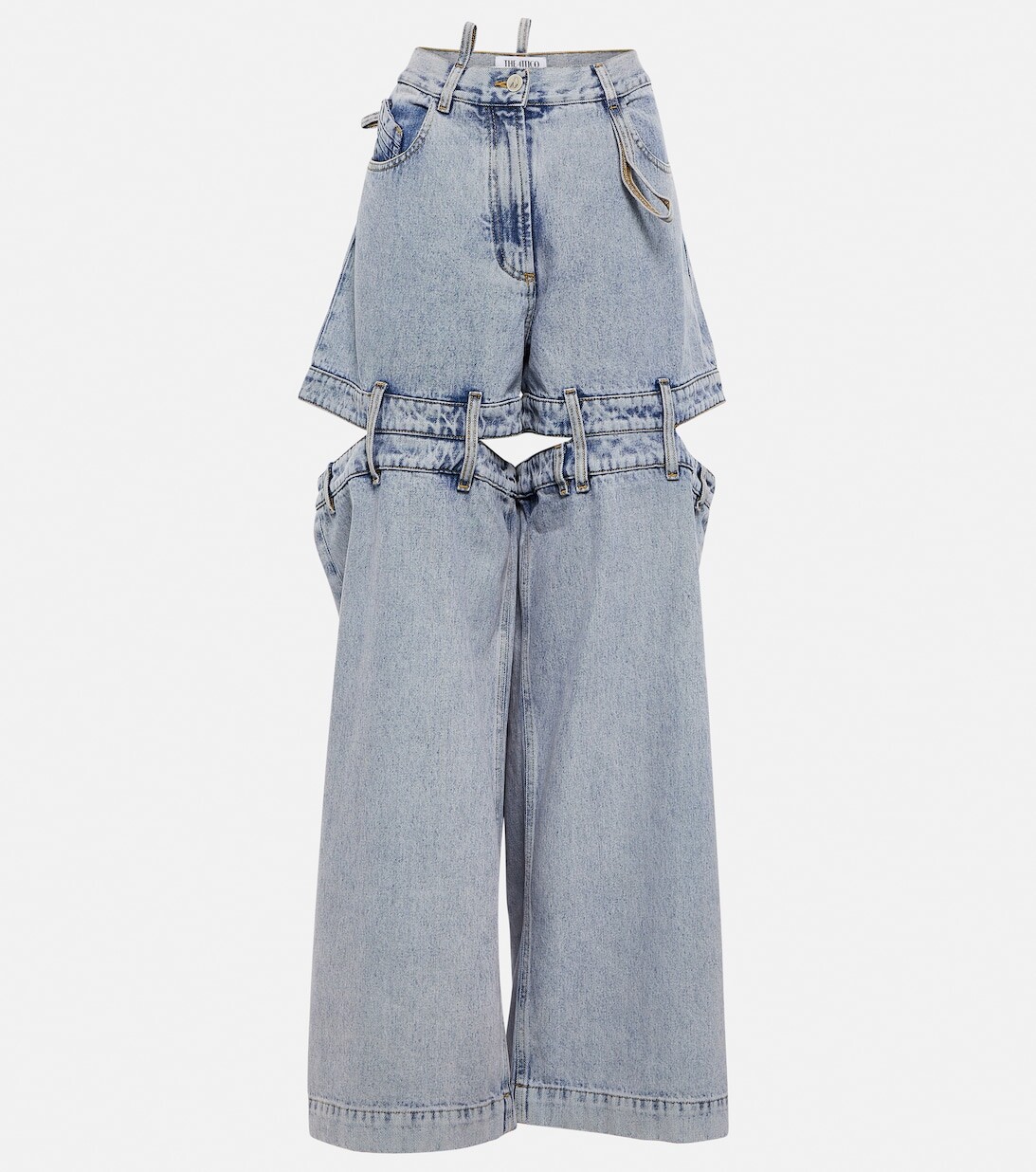 Джинсы с низкой посадкой и широкими штанинами THE ATTICO, синий 
Джинсы с низкой посадкой и широкими штанинами THE ATTICO, синий