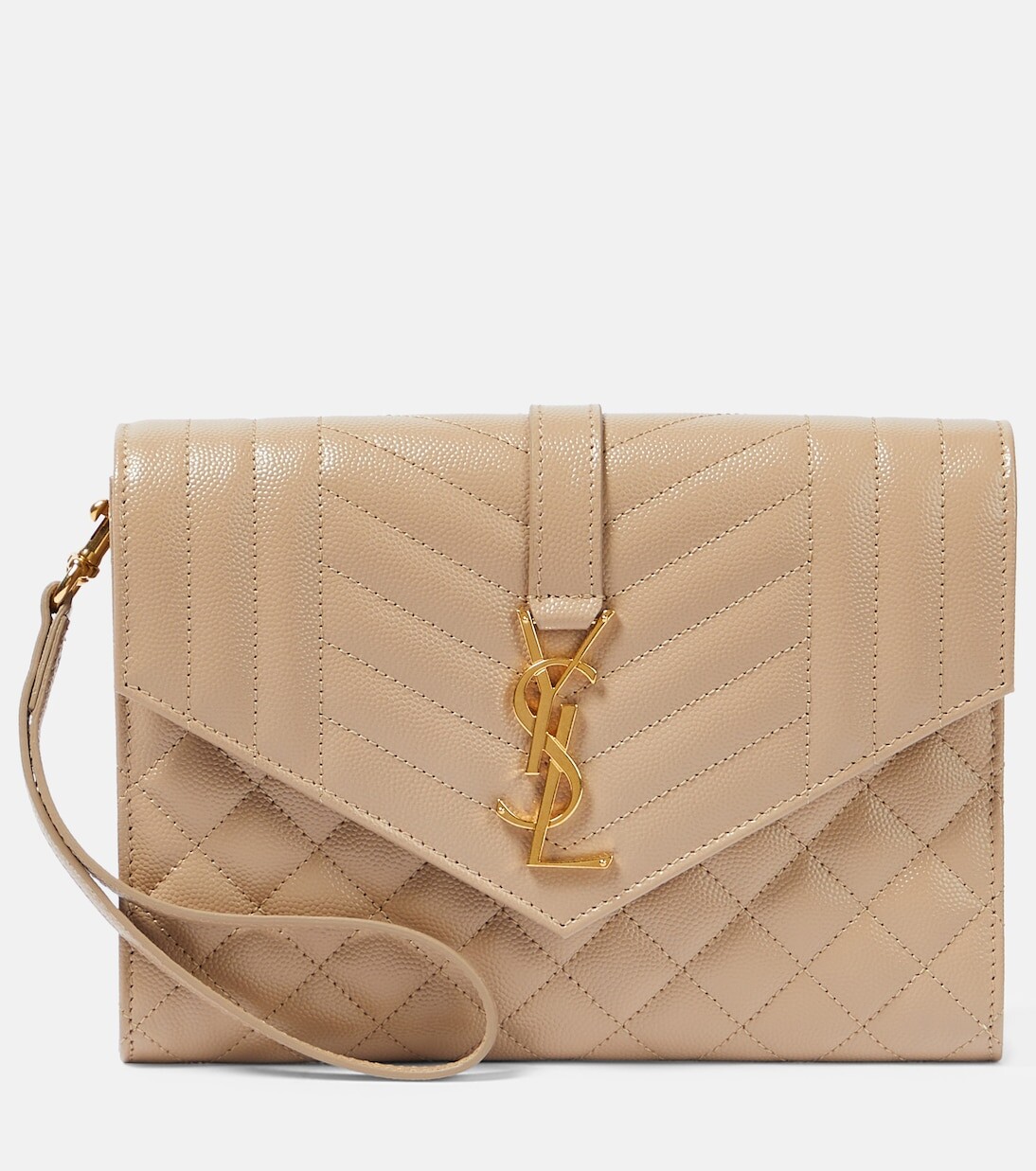 Клатч envelope из кожи матлассе Saint Laurent, бежевый
Клатч envelope из кожи матлассе Saint Laurent, бежевый