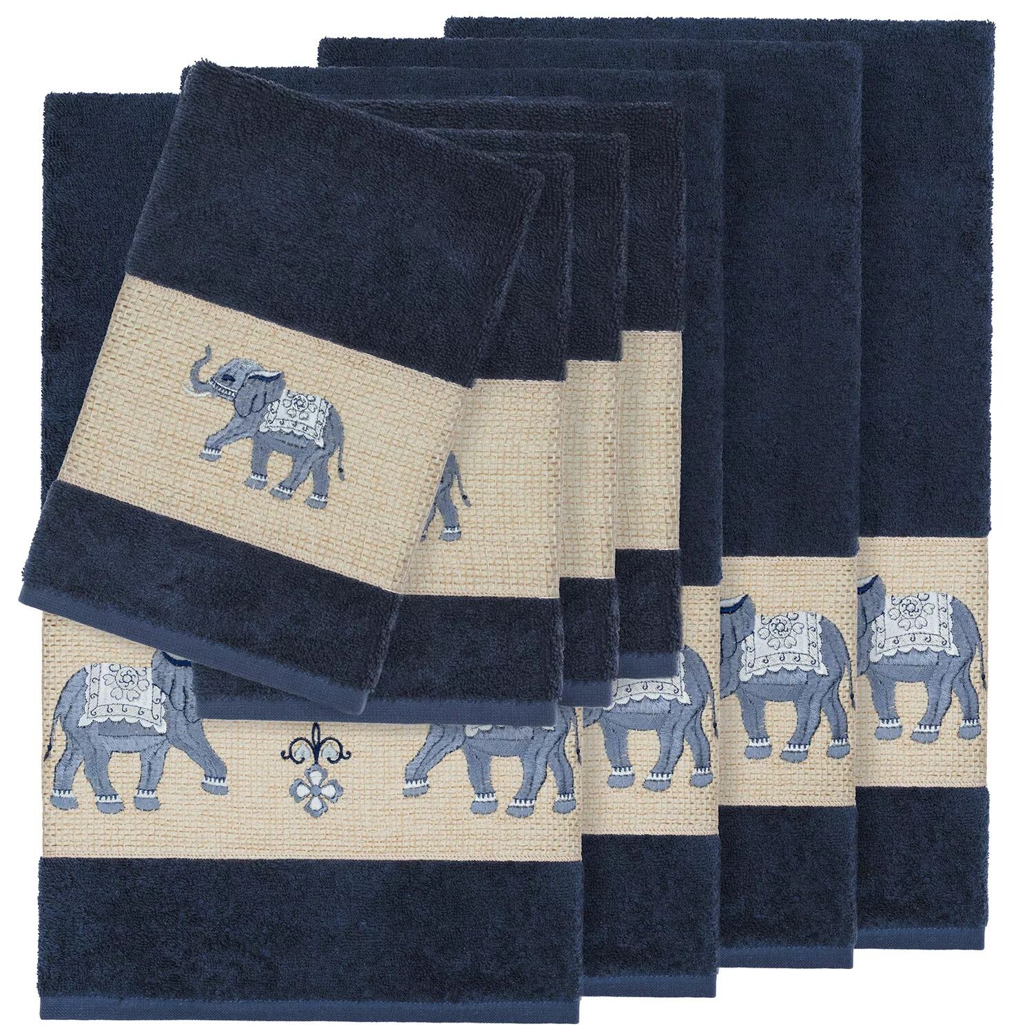 Linum Home Textiles Набор банных полотенец Quinn из 8 предметов из турецкого хлопка с украшением, темно-синий
Linum Home Textiles Набор банных полотенец Quinn из 8 предметов из турецкого хлопка с украшением, темно-синий