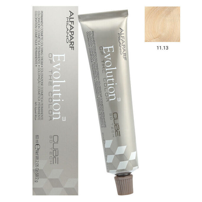 Стойкая краска для волос 11.13 суперосветляющая пепельно-золотистый блондин Alfaparf Evolution Of The Color Cube, 60 мл
Стойкая краска для волос 11.13 суперосветляющая пепельно-золотистый блондин Alfaparf Evolution Of The Color Cube, 60 мл