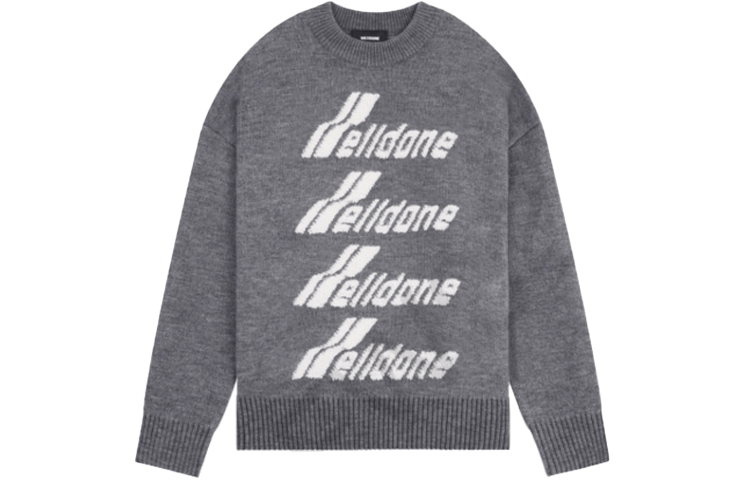 Серый джемпер с интарсией и логотипом WE11DONE
Серый джемпер с интарсией и логотипом WE11DONE