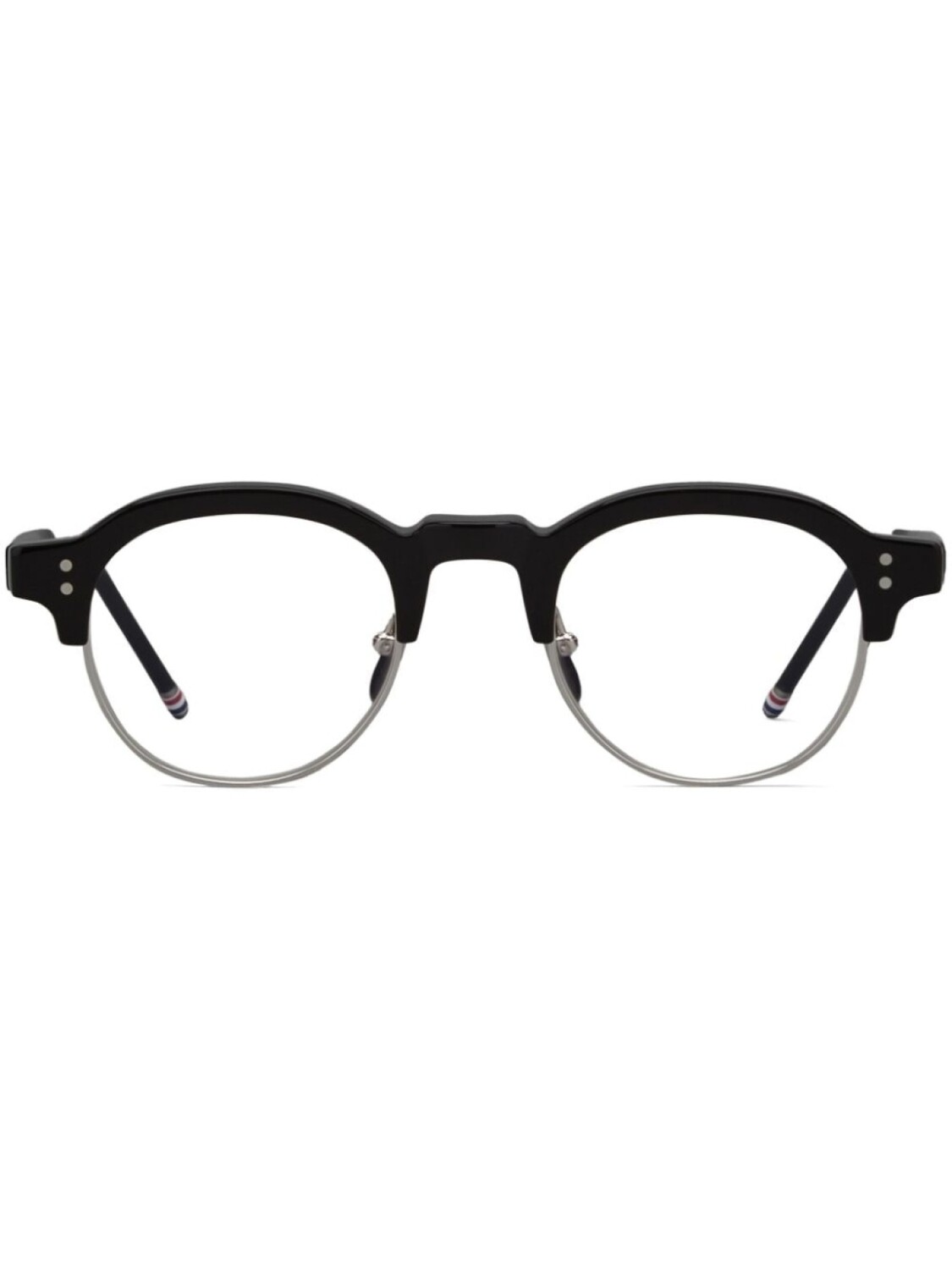 Thom Browne очки в овальной оправе, черный 
Thom Browne очки в овальной оправе, черный