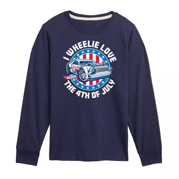 Мальчиковая футболка с длинным рукавом и принтом "Wheelie love 4th" для возраста 8-20 лет Hot Wheels, синий
Мальчиковая футболка с длинным рукавом и принтом "Wheelie love 4th" для возраста 8-20 лет Hot Wheels, синий