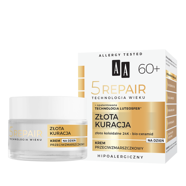 Дневной крем против морщин для лица 60+, 50 мл Aa Technologia wieku 5repair 60+ 
Дневной крем против морщин для лица 60+, 50 мл Aa Technologia wieku 5repair 60+