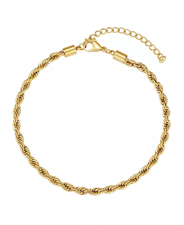 Браслет на лодыжку из золотой веревочной цепочки, устойчивый к потускнению Adornia, gold
Браслет на лодыжку из золотой веревочной цепочки, устойчивый к потускнению Adornia, gold