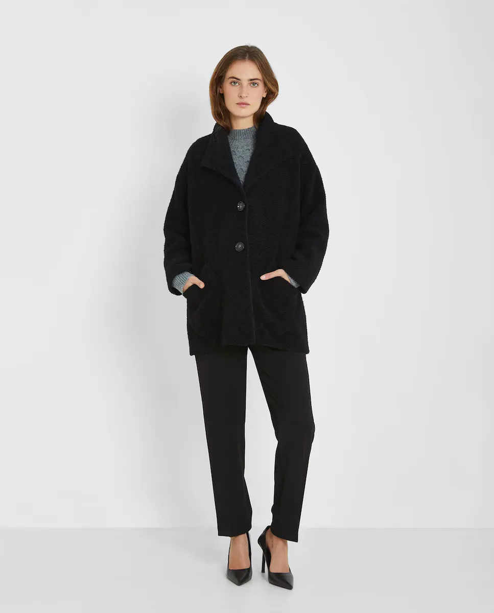 Женское суконное пальто с воротником-лацканом и пуговицами Trucco, черный
Женское суконное пальто с воротником-лацканом и пуговицами Trucco, черный