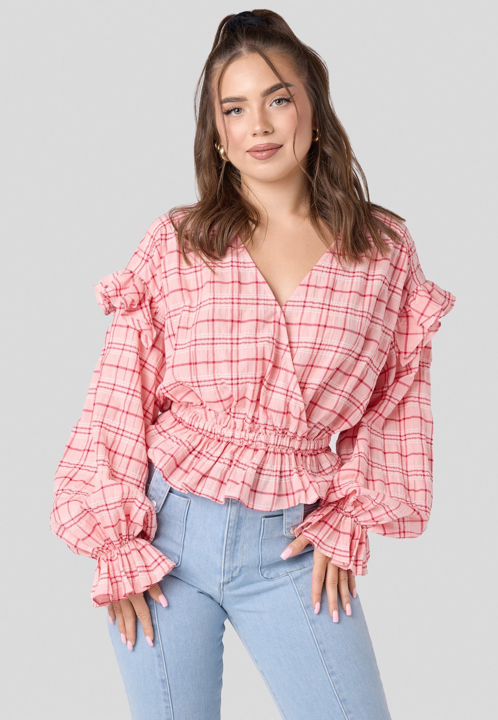 Топ с длинными рукавами Laurella, красный 
Топ с длинными рукавами Laurella, красный