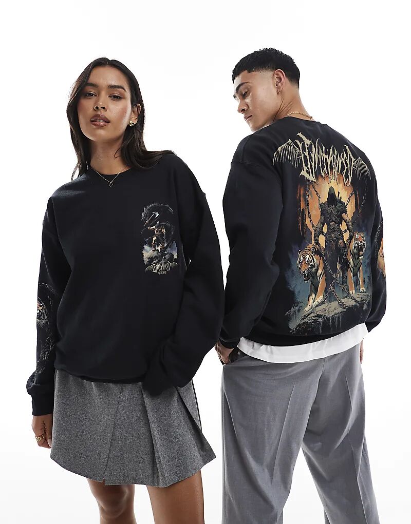 Толстовка PRNT Unchained с принтом спереди, сзади и на рукавах, черного цвета
Толстовка PRNT Unchained с принтом спереди, сзади и на рукавах, черного цвета