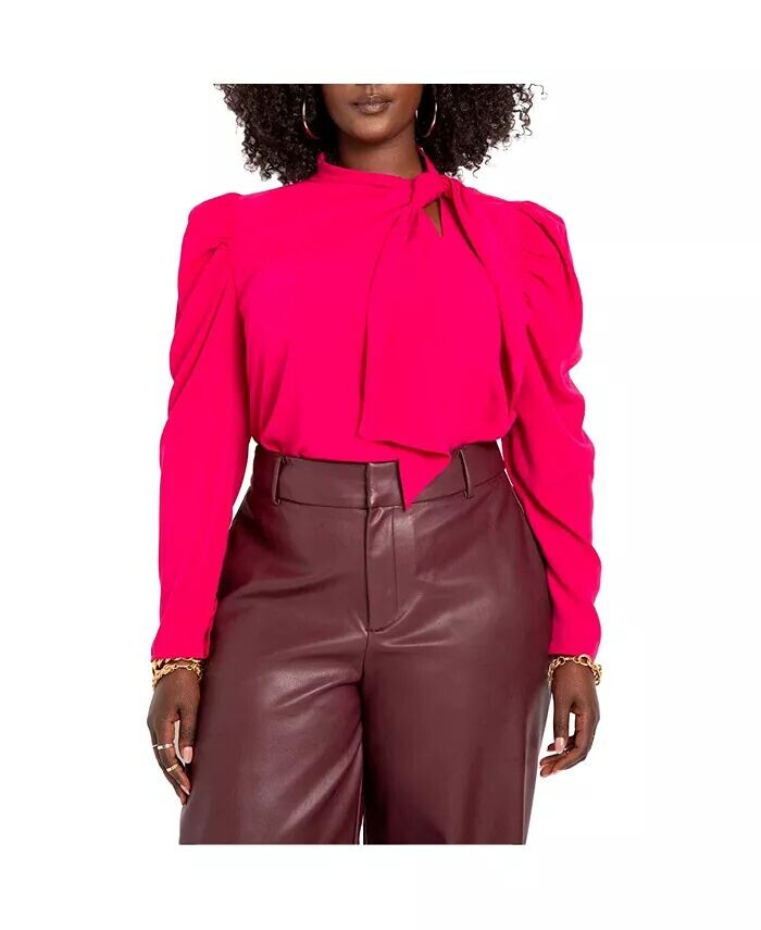 Блузка больших размеров с драпировкой спереди ELOQUII, розовый
Блузка больших размеров с драпировкой спереди ELOQUII, розовый