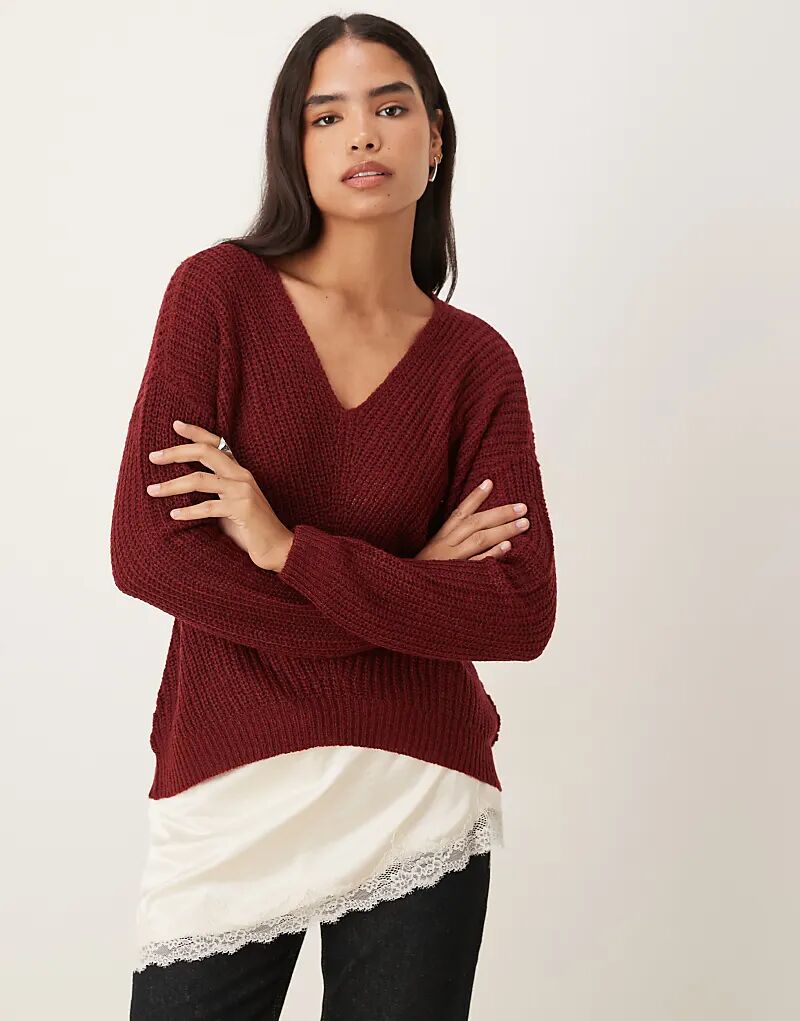 Легкий джемпер JDY с V-образным вырезом бордового цвета
Легкий джемпер JDY с V-образным вырезом бордового цвета