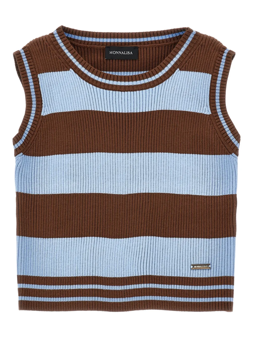 Полосатый топ в рубчик Monnalisa, коричневый
Полосатый топ в рубчик Monnalisa, коричневый