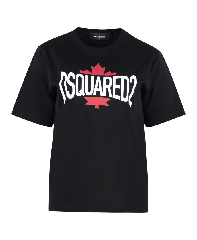 Хлопковая футболка с коротким рукавом и принтом Dsquared2, черный
Хлопковая футболка с коротким рукавом и принтом Dsquared2, черный