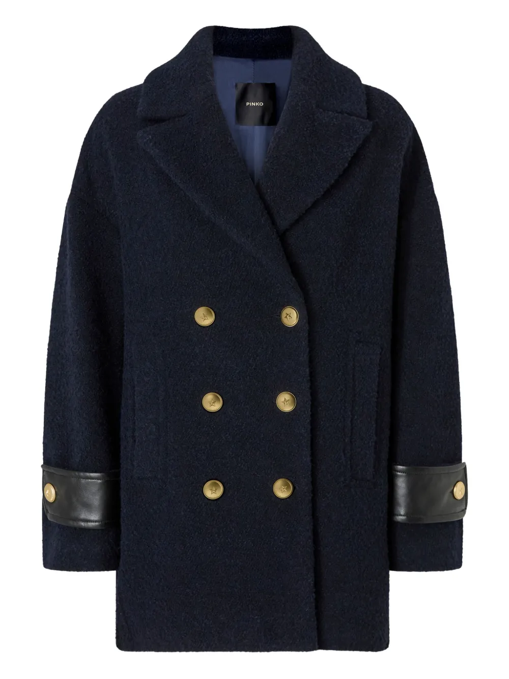 Двубортное пальто с декорированными манжетами PINKO, синий
Двубортное пальто с декорированными манжетами PINKO, синий