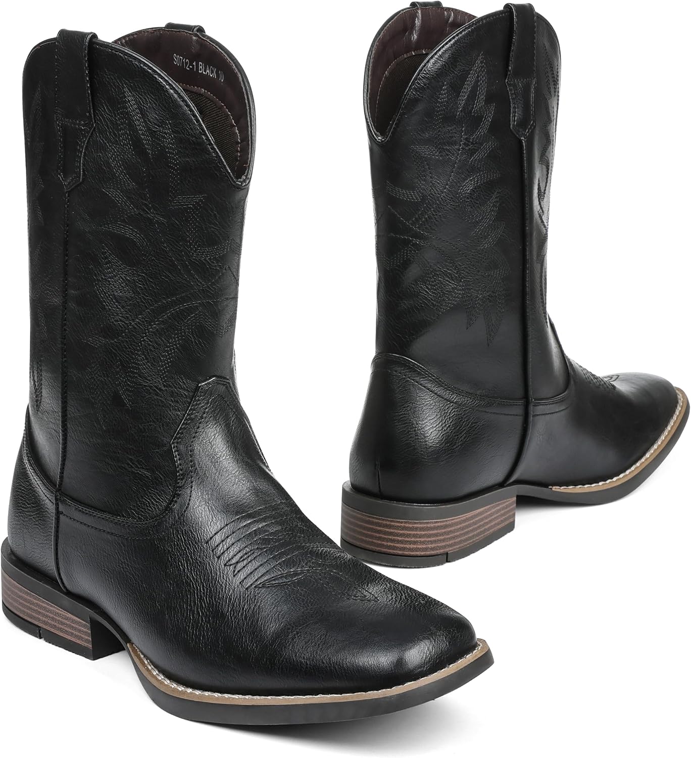 Мужские ковбойские сапоги Grakihily с широким квадратным носком, вестерн, ретро, прочные, классические, модные, с вышивкой, стиль кантри, удобные для надевания, износостойкие, черный
Мужские ковбойские сапоги Grakihily с широким квадратным носком, вестерн, ретро, прочные, классические, модные, с вышивкой, стиль кантри, удобные для надевания, износостойкие, черный