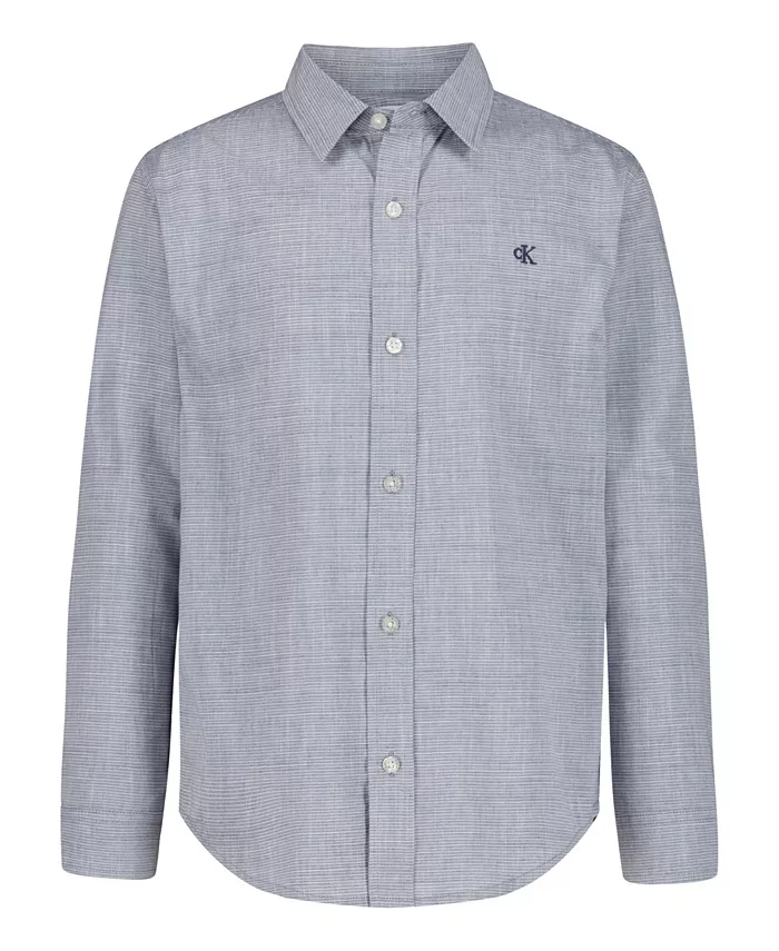 Мальчиковая футболка CK Textured с длинным рукавом для возраста 8-20 лет Calvin Klein, синий
Мальчиковая футболка CK Textured с длинным рукавом для возраста 8-20 лет Calvin Klein, синий