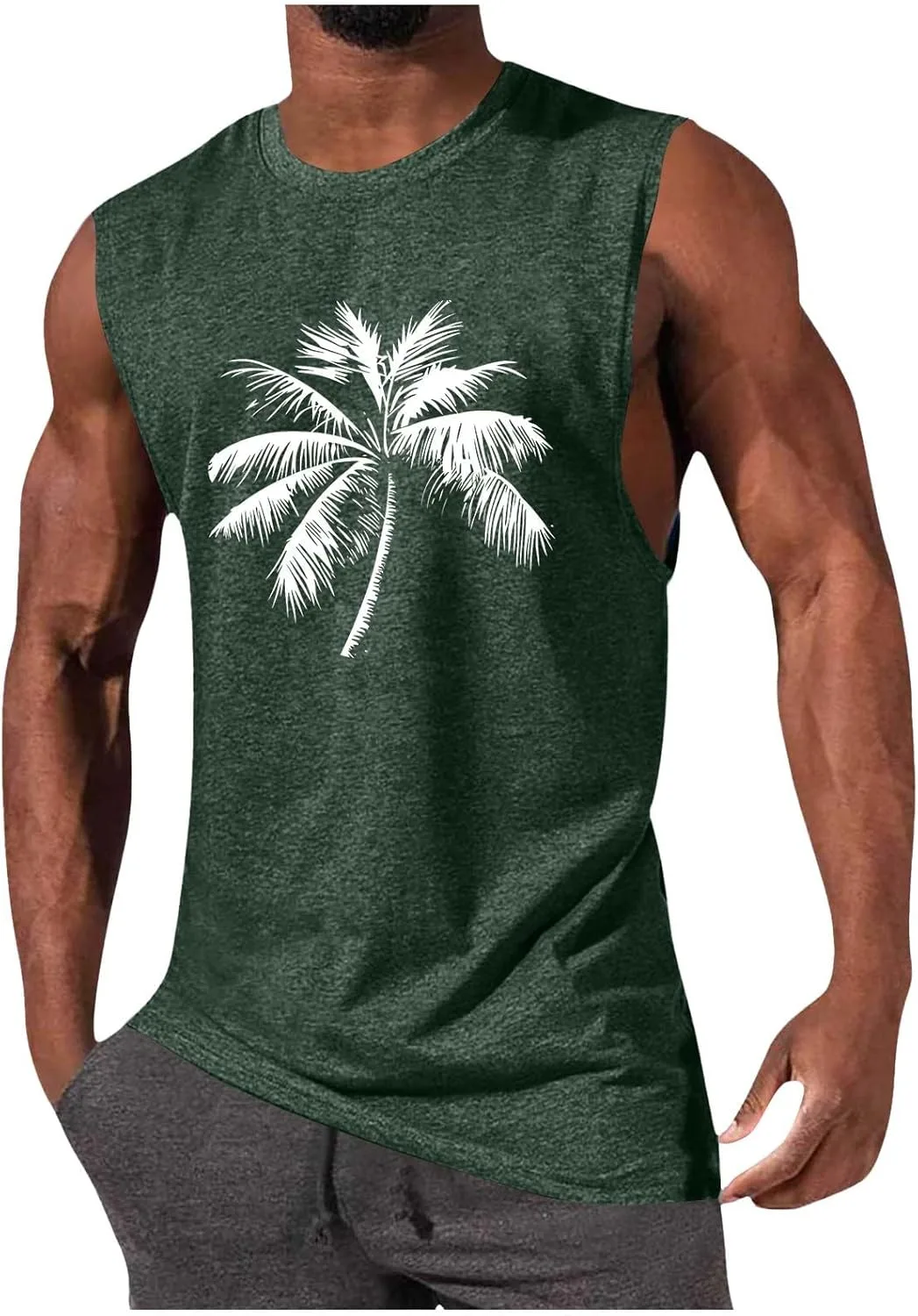 Мужская гавайская майка с тропическим принтом для лета и пляжа
Мужская гавайская майка с тропическим принтом для лета и пляжа