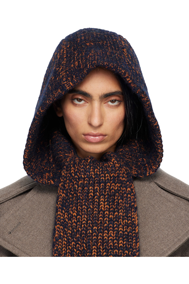 Шерстяной шарф с капюшоном Dries Van Noten, темно-синий
Шерстяной шарф с капюшоном Dries Van Noten, темно-синий