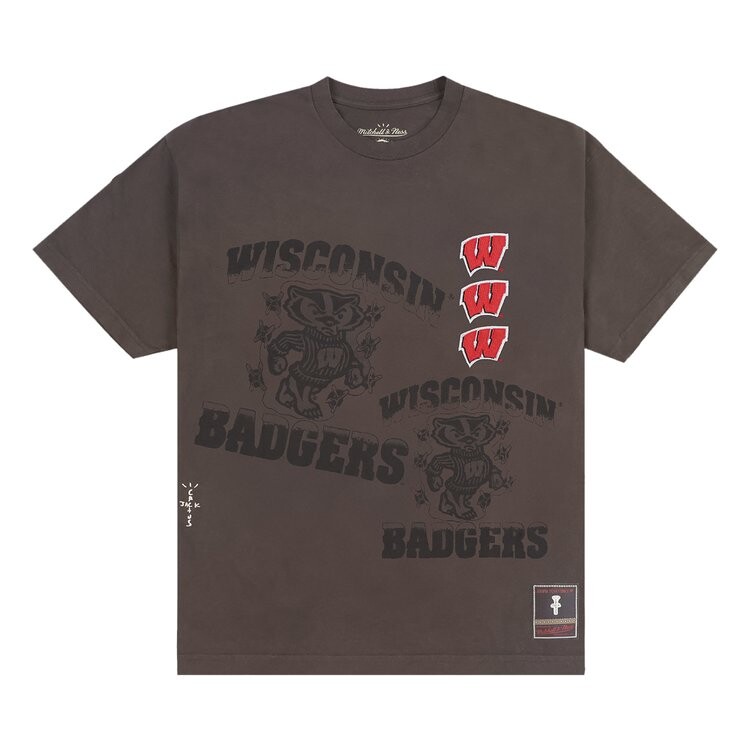 Футболка Cactus Jack By Travis Scott Cactus Jack by Travis Scott x Mitchell & Ness University Of Wisconsin Seal Tee, коричневый 
Футболка Cactus Jack By Travis Scott Cactus Jack by Travis Scott x Mitchell & Ness University Of Wisconsin Seal Tee, коричневый