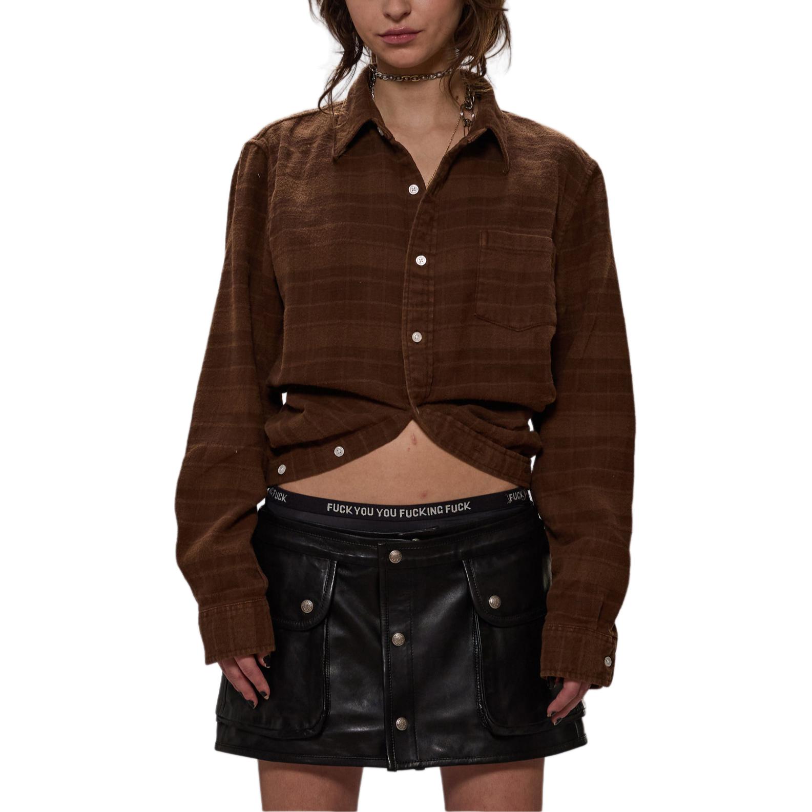 Клетчатая хлопковая рубашка R13, коричневый
Клетчатая хлопковая рубашка R13, коричневый