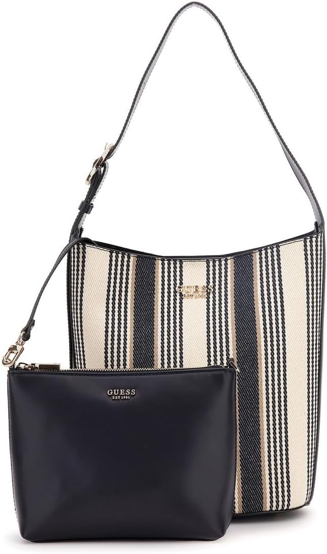 Nicolette полосатая холщовая большая сумка-ведро GUESS, Navy Multi
Nicolette полосатая холщовая большая сумка-ведро GUESS, Navy Multi