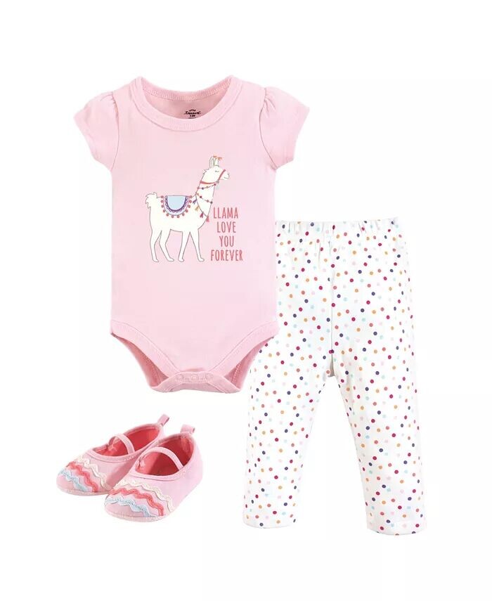 Комплект из 3 предметов из хлопкового боди, штанов и обуви для малышей Baby Girls Treasure, Llama Love Little Treasure, розовый
Комплект из 3 предметов из хлопкового боди, штанов и обуви для малышей Baby Girls Treasure, Llama Love Little Treasure, розовый