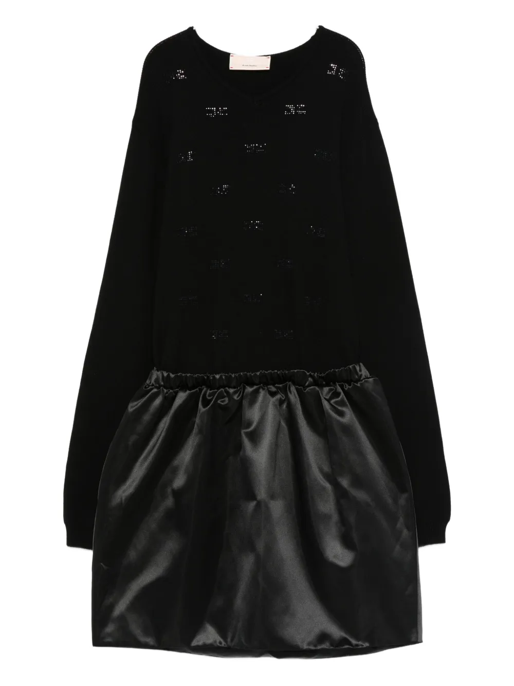 Платье с украшениями из страз и атласными вставками Elisabetta Franchi La Mia Bambina, черный
Платье с украшениями из страз и атласными вставками Elisabetta Franchi La Mia Bambina, черный