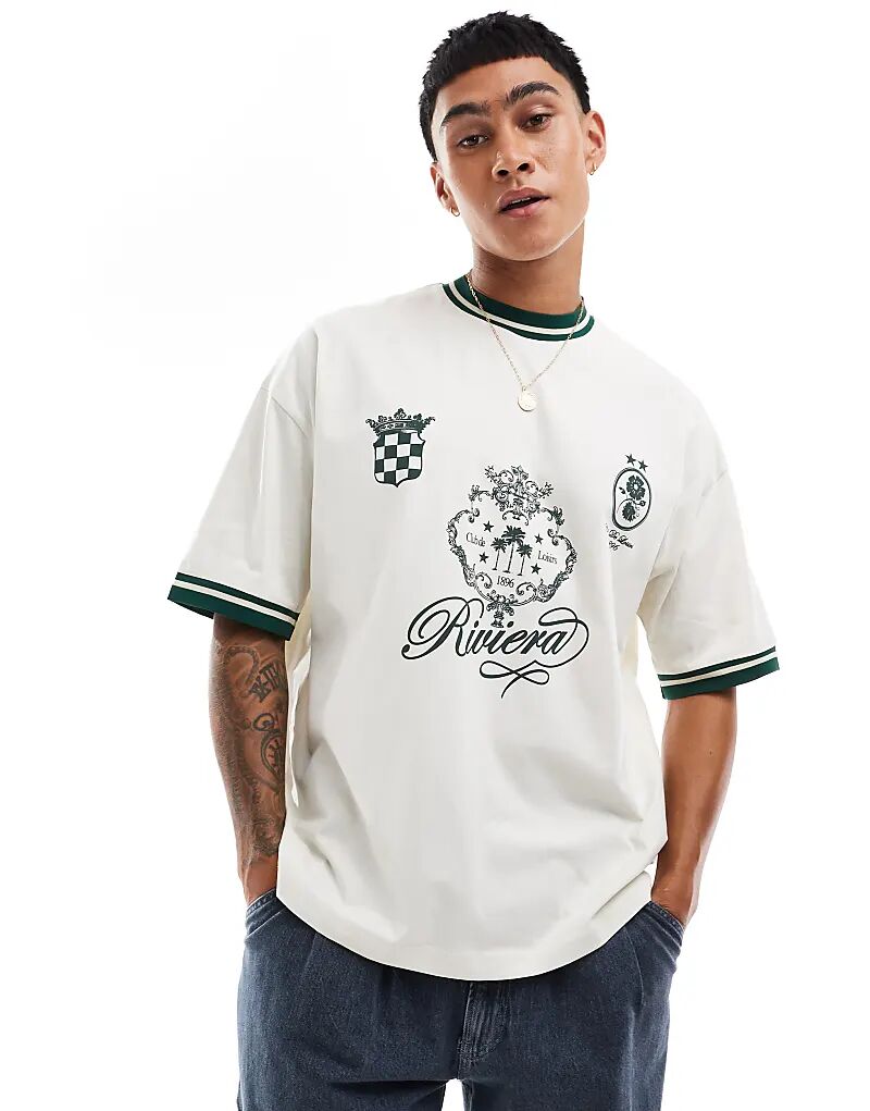 Футболка оверсайз с принтом спереди в кремово-белом цвете ASOS DESIGN
Футболка оверсайз с принтом спереди в кремово-белом цвете ASOS DESIGN